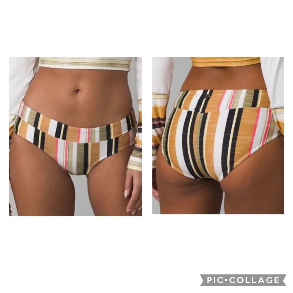 NWT Prana Presolana Bottom Gilded Soleil Stripe Bikini Swim Bottom Women’s